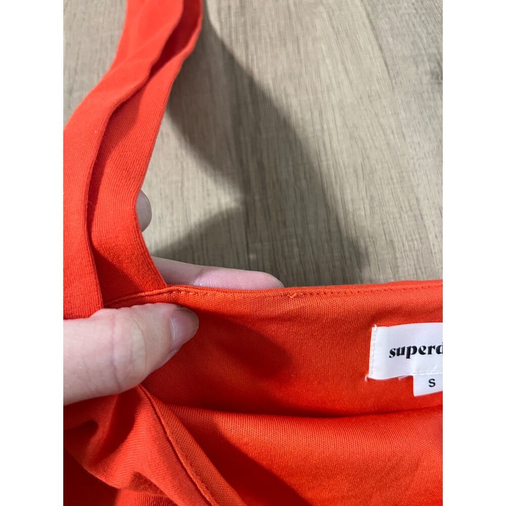 Revolve Superdown Elva Halter Tie Top Orange Cut Out Cropped Size Small - Picture 7 of 10